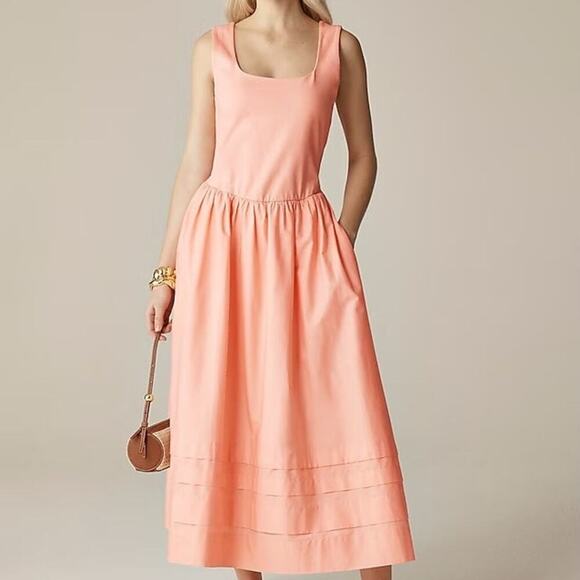 J.Crew Drop Waist Mixy Dress Peach Pink Size XXS  NWT - Picture 1 of 9
